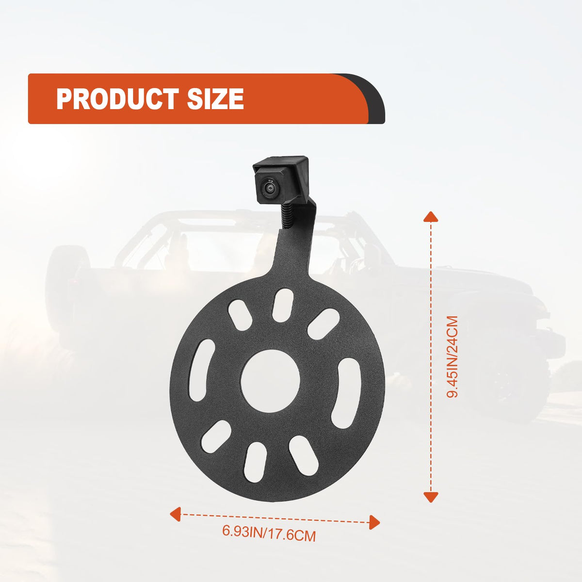 Vrasly mounted on Jeep spare tire showing OEM-fit and better backing confidence