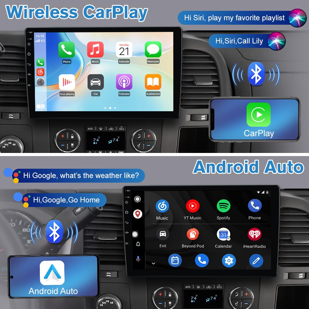 Vratzn 4Core 64GB dashboard display highlighting the 10-inch touchscreen clarity