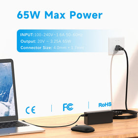 VRAVEK 4.0mm x 1.7mm connector size ensures secure Lenovo jack fit.