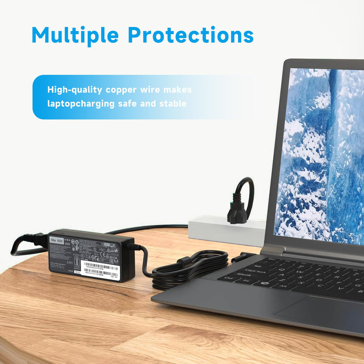 VRAVEK 65W adapter compatible with Lenovo Flex-series for versatile setups.