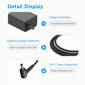 VRAVEK 65W adapter compatible with Lenovo Ideapad 1-series for broad use.