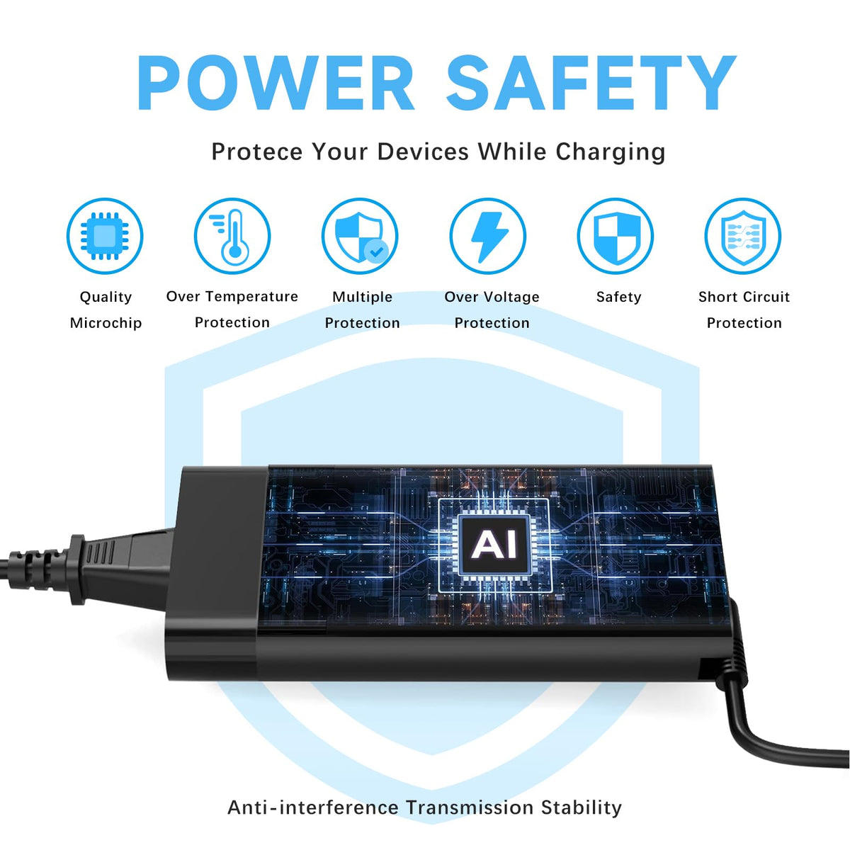 VRAVEK label showing 19.5V 10.3A specs, clear rating for safe selection