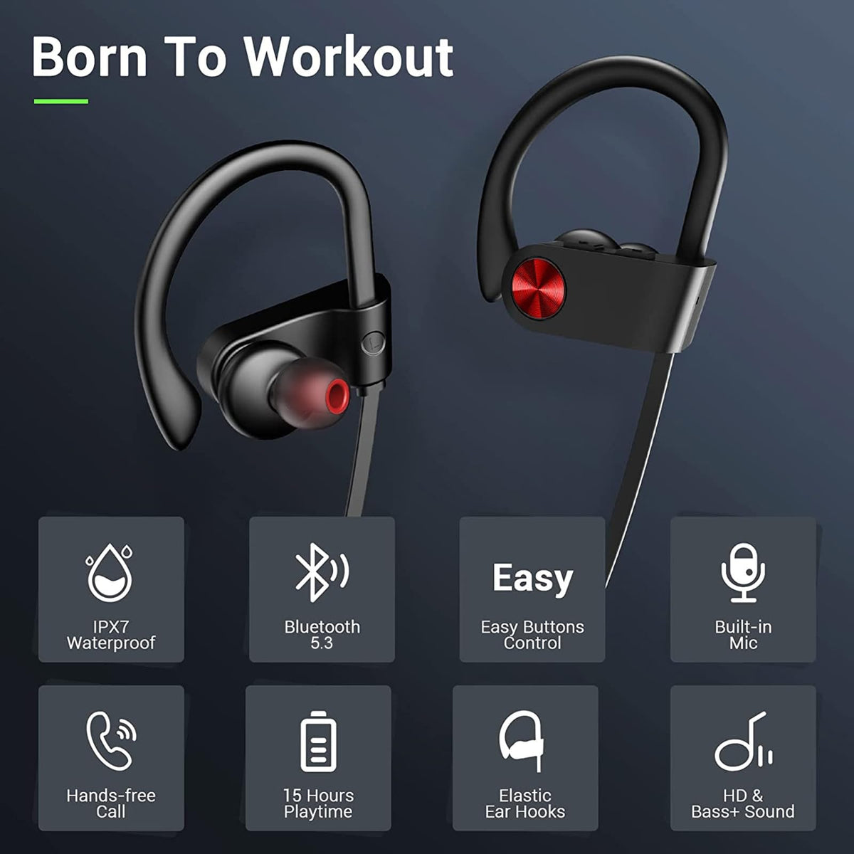 VRIFOZ Bluetooth Headphones microphone close-up for clear calls