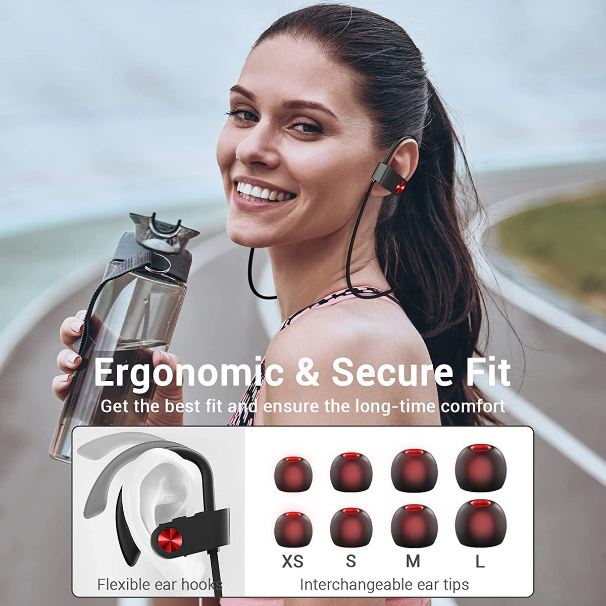 VRIFOZ Headphones in-use during gym session with powerful stereo