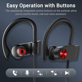 VRIFOZ Headphones IPX7 waterproof exterior for sweat and rain