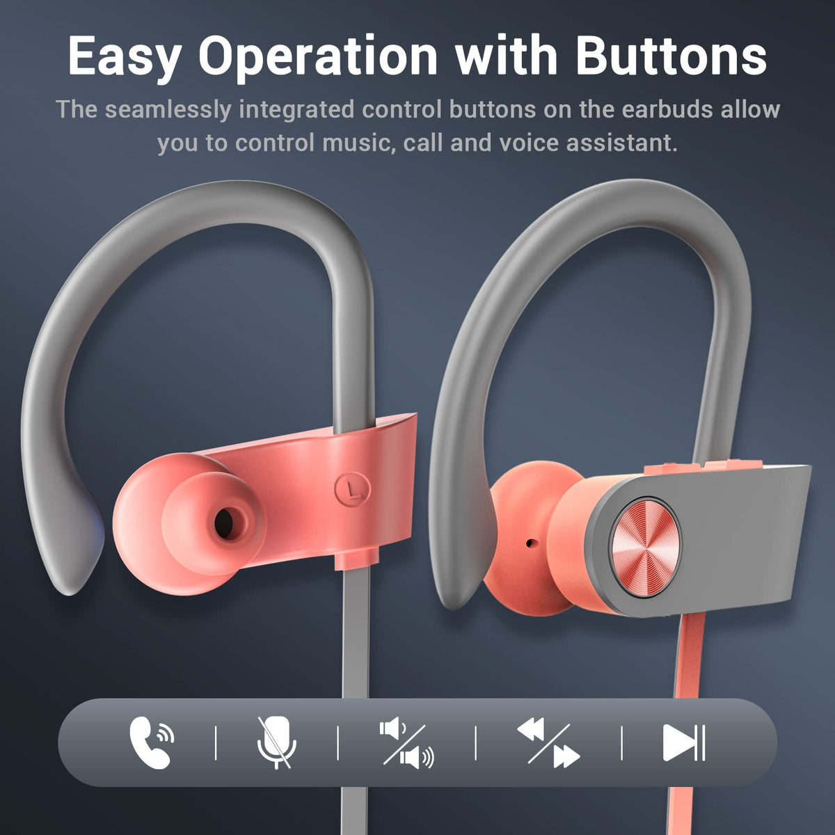 VRIFOZ IPX7 waterproof design keeps music sessions protected from sweat and rain.