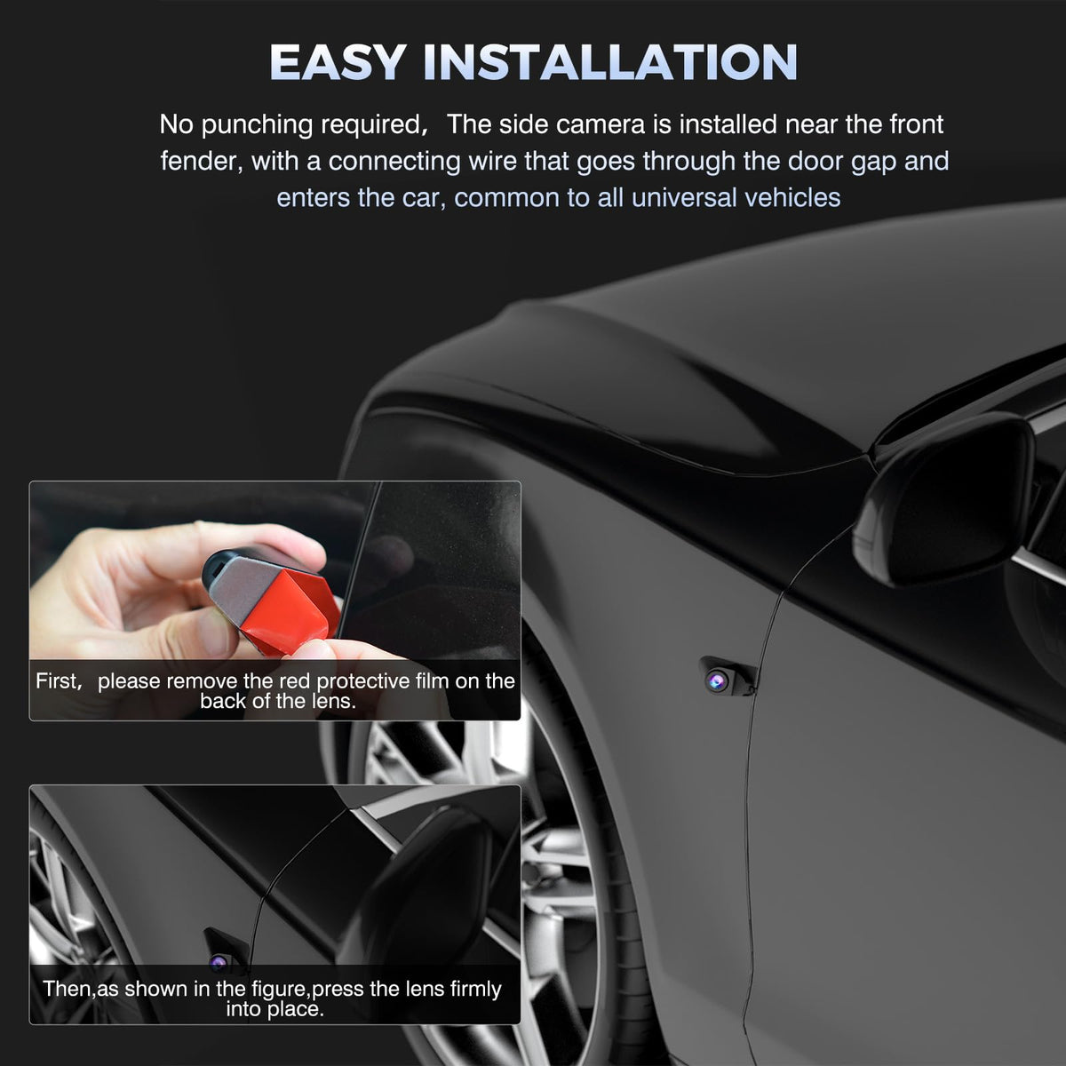 VROAVIE rear camera records rear view for safe parking