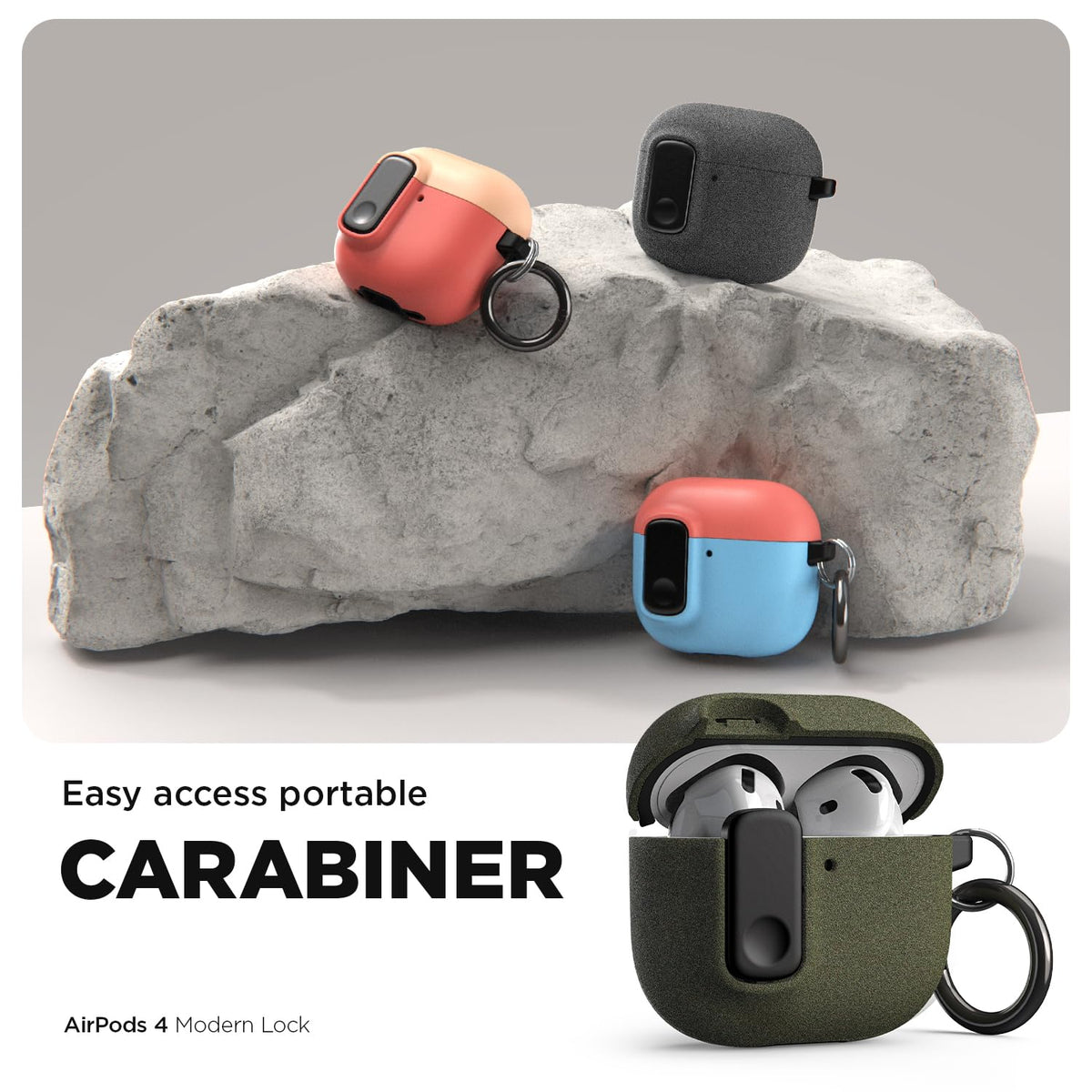 VRS DESIGN AirPods 4 case charging with wireless pad without removing the case.