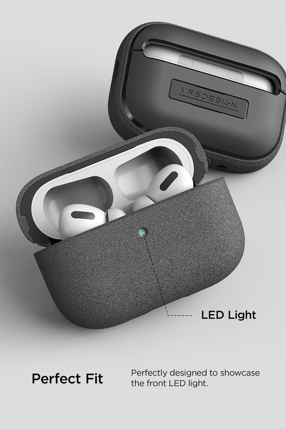 VRS Design Modern AirPods Pro 2 case charging port cutout for easy recharging