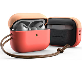 VRS Design Modern AirPods Pro 3 case front view in peach coral offering rugged protection