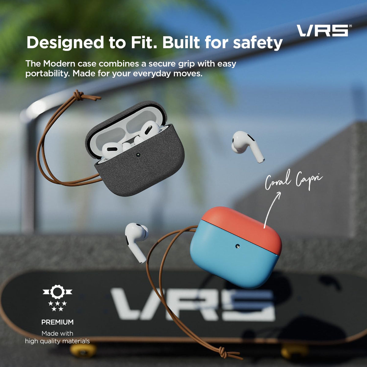 VRS Design Modern AirPods Pro 3 case side view highlights grip and seamless fit