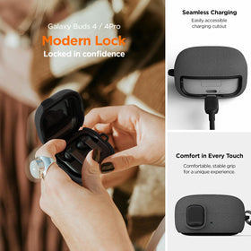 VRS DESIGN Buds4 Pro case supports wireless charging with LED visible