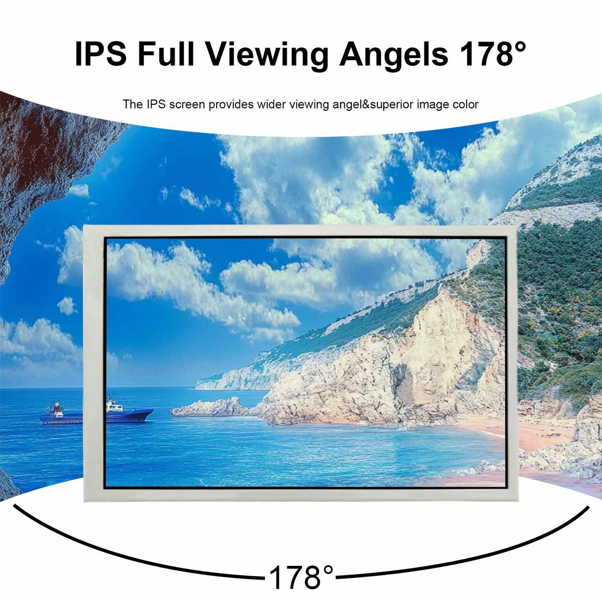 VSDISPLAY 10.1-inch IPS panel with vibrant color and wide angles.
