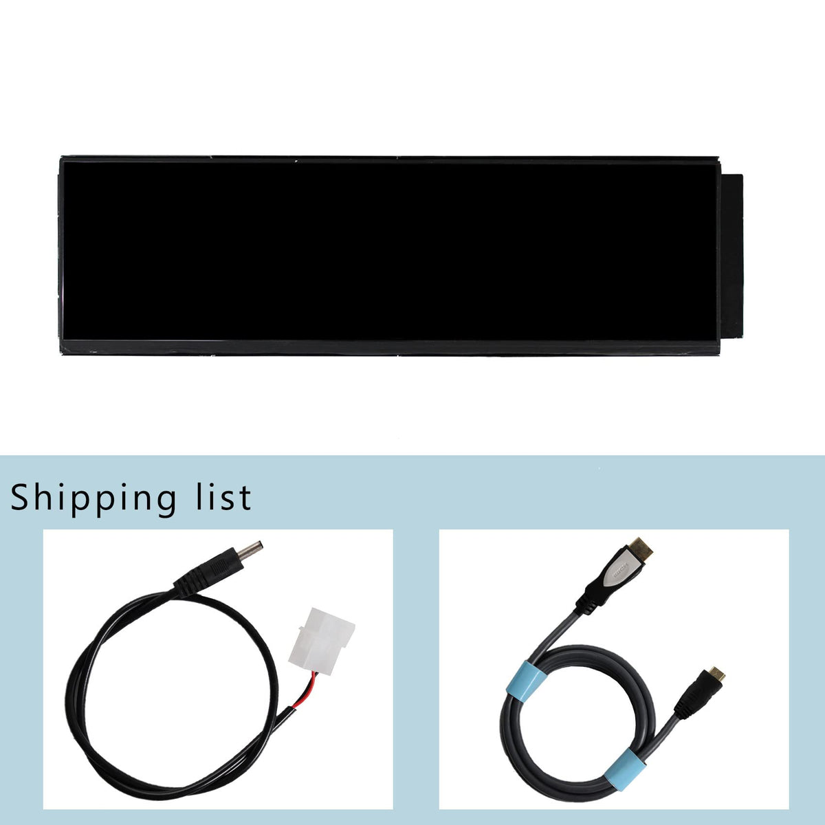 VSDISPLAY 12.6-inch IPS monitor power options for flexible wiring