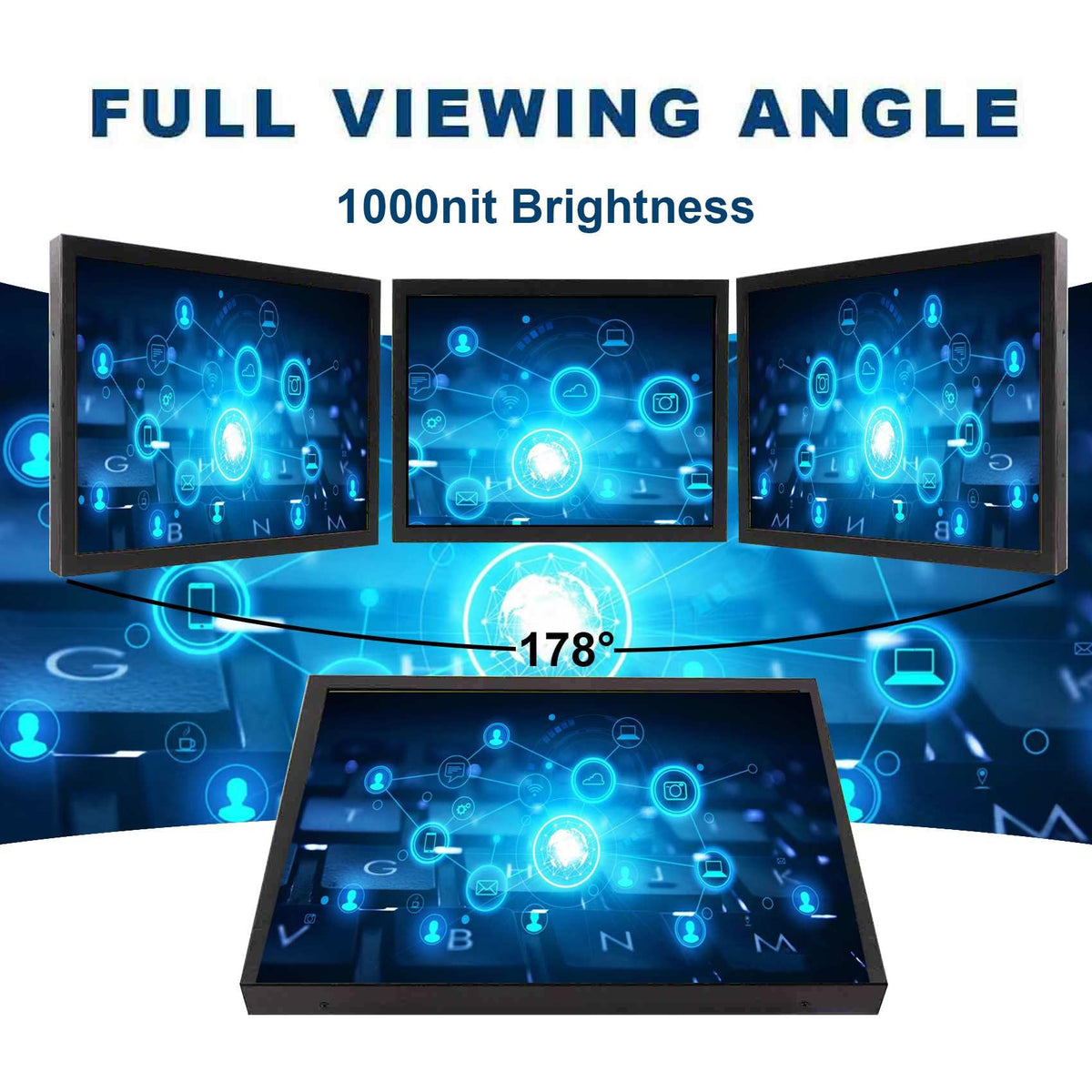VSDISPLAY 15-inch monitor side ports showing DVI and VGA support