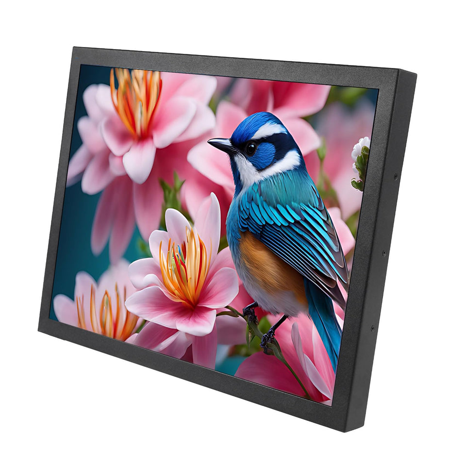 VSDISPLAY 15 inch monitor front view with rugged metal housing for industrial use