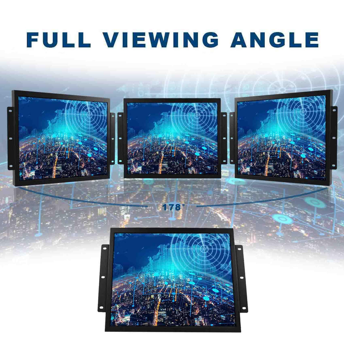 VSDISPLAY 17-inch back ports highlighting VGA and DVI connectivity
