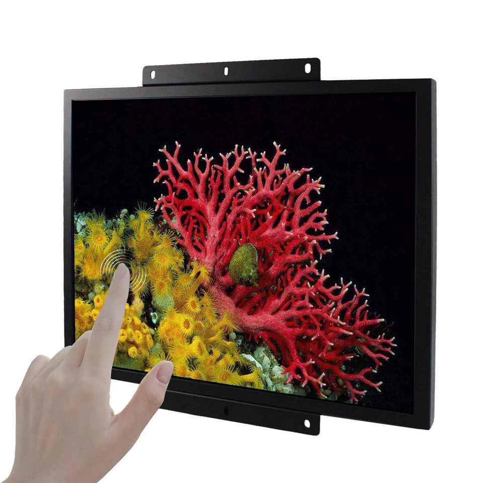 VSDISPLAY 19in IPS touchscreen front view for intuitive PC or gaming control.
