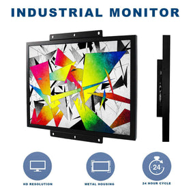 VSDISPLAY 19in IPS VGA/DVI ports back view supports versatile connectivity.