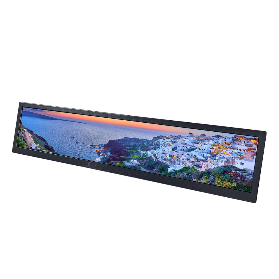 VSDISPLAY 19-inch stretched bar LCD front view for digital signage visuals