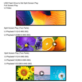 VSDISPLAY split-screen mode displaying multiple ads simultaneously.