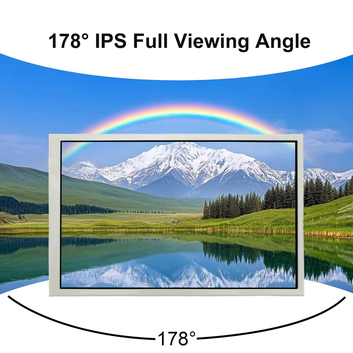 VSDisplay 7-inch IPS monitor side view highlights mounting holes for versatile installation.