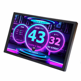 VSDISPLAY 8inch mini LCD monitor front view showing crisp IPS display for DIY PC cases