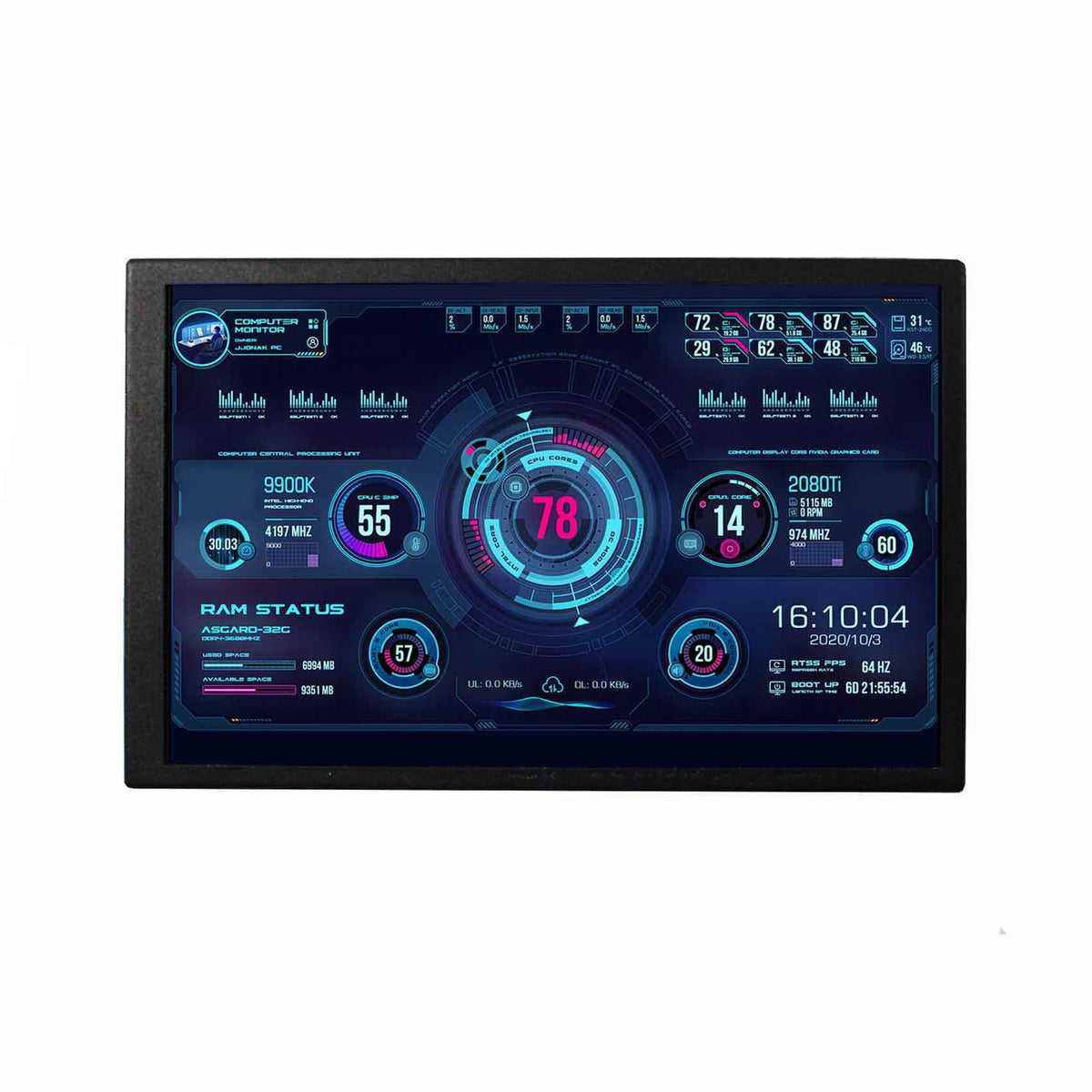 VSDISPLAY 8inch mini LCD monitor side view highlights compact footprint for portable setups