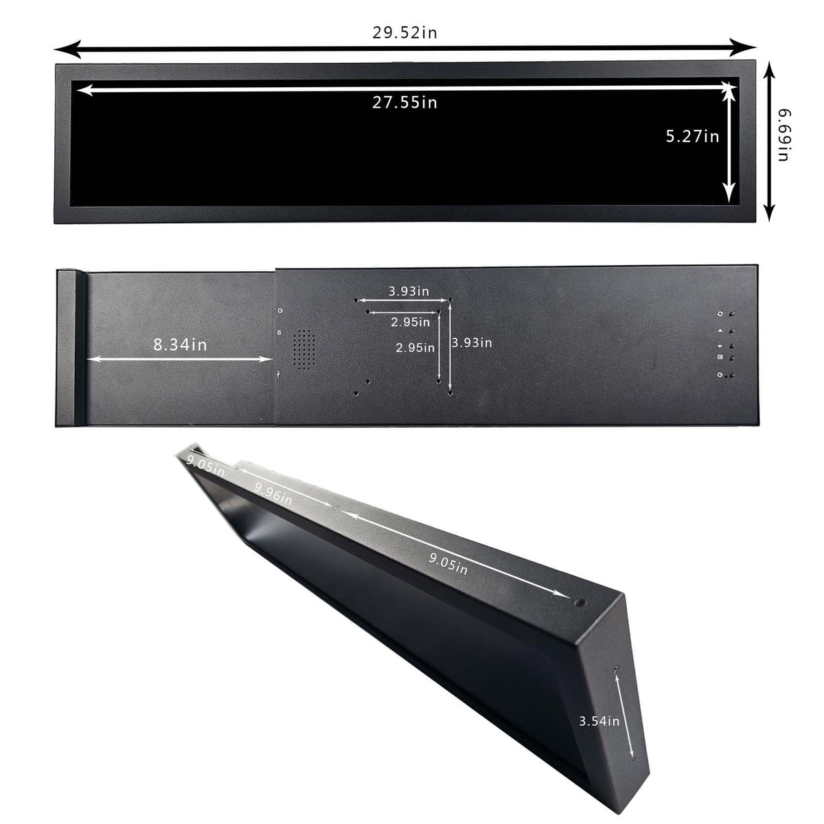 VSDISPLAY brackets and mounting holes simplify desk or wall installation.