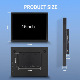 VSDISPLAY monitor with DVI and VGA ports for easy integration