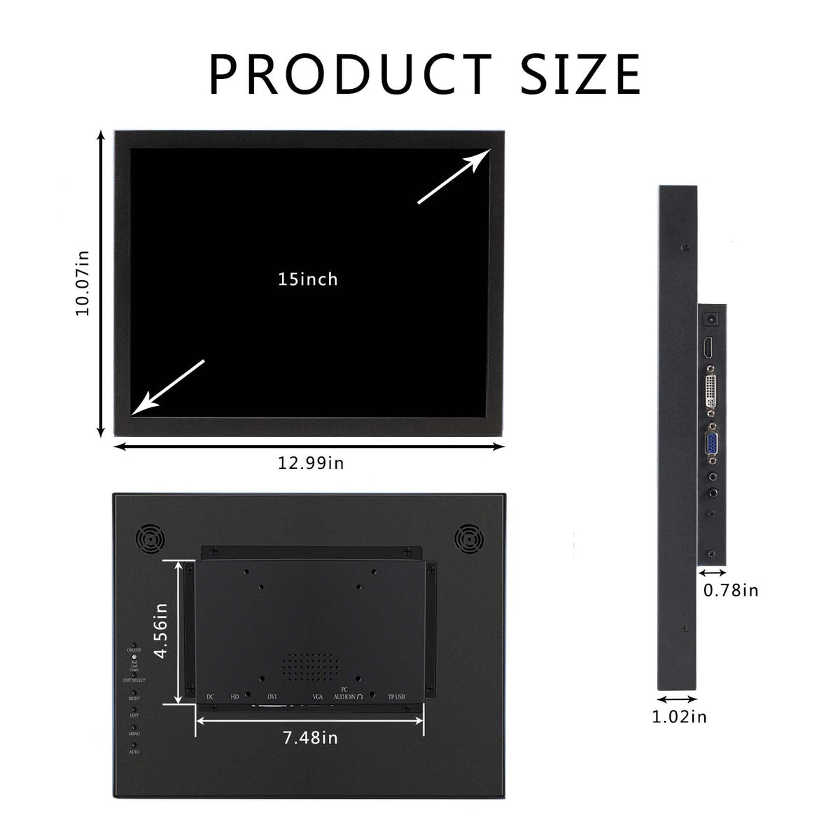 VSDISPLAY embedded mounting brackets support 75x75mm and 100x100mm patterns