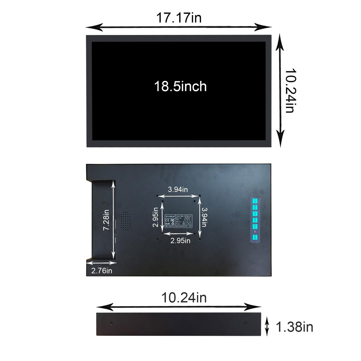 VSDisplay DVI and VGA inputs enable flexible setup.