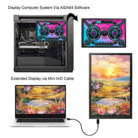 VSDISPLAY mounted inside a PC case for real-time system monitoring convenience