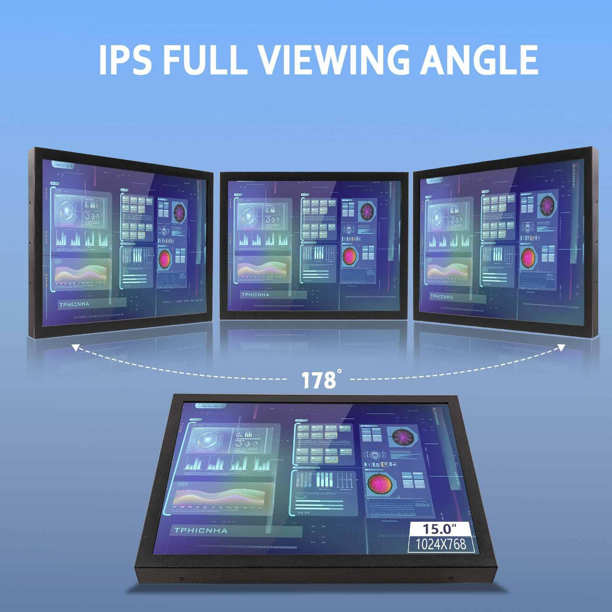 VSDISPLAY dual speakers illustrate built-in audio for presentations or on-site use