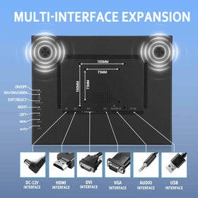 VSDISPLAY monitor ports and interfaces showing VGA and DVI inputs for versatile setups