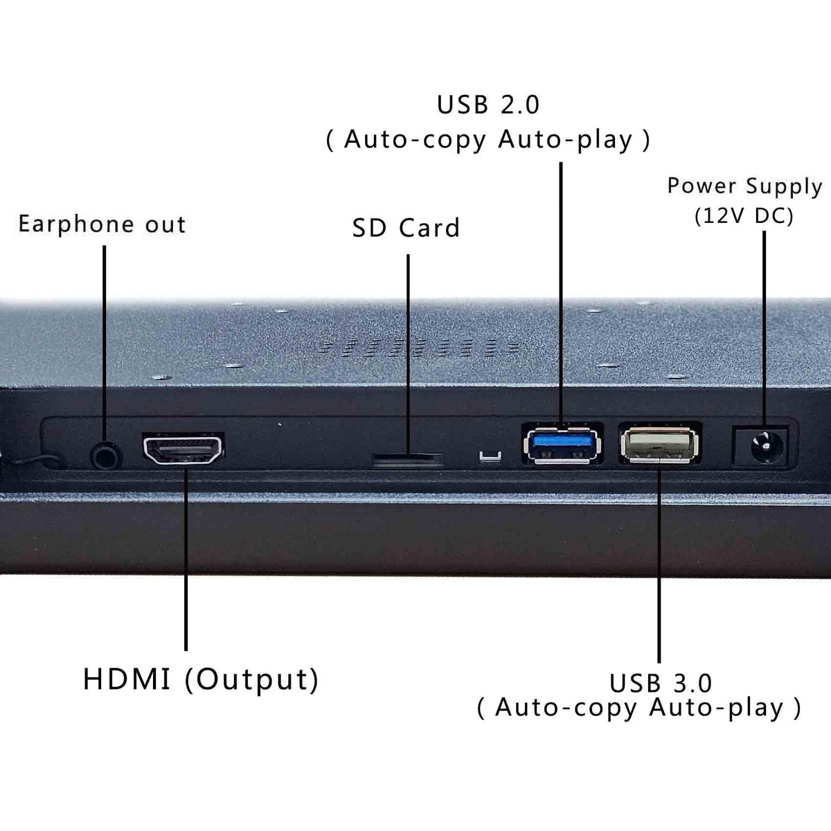 VSDISPLAY 24inch LCD supports 0/90/180/270 rotation for flexible orientation.