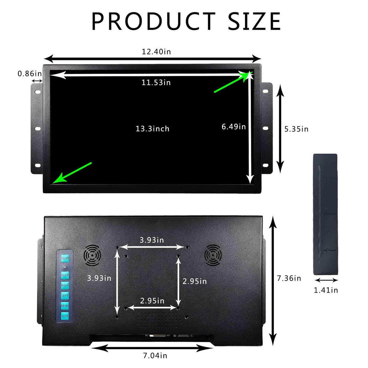 VGA and DVI inputs enable versatile device connections