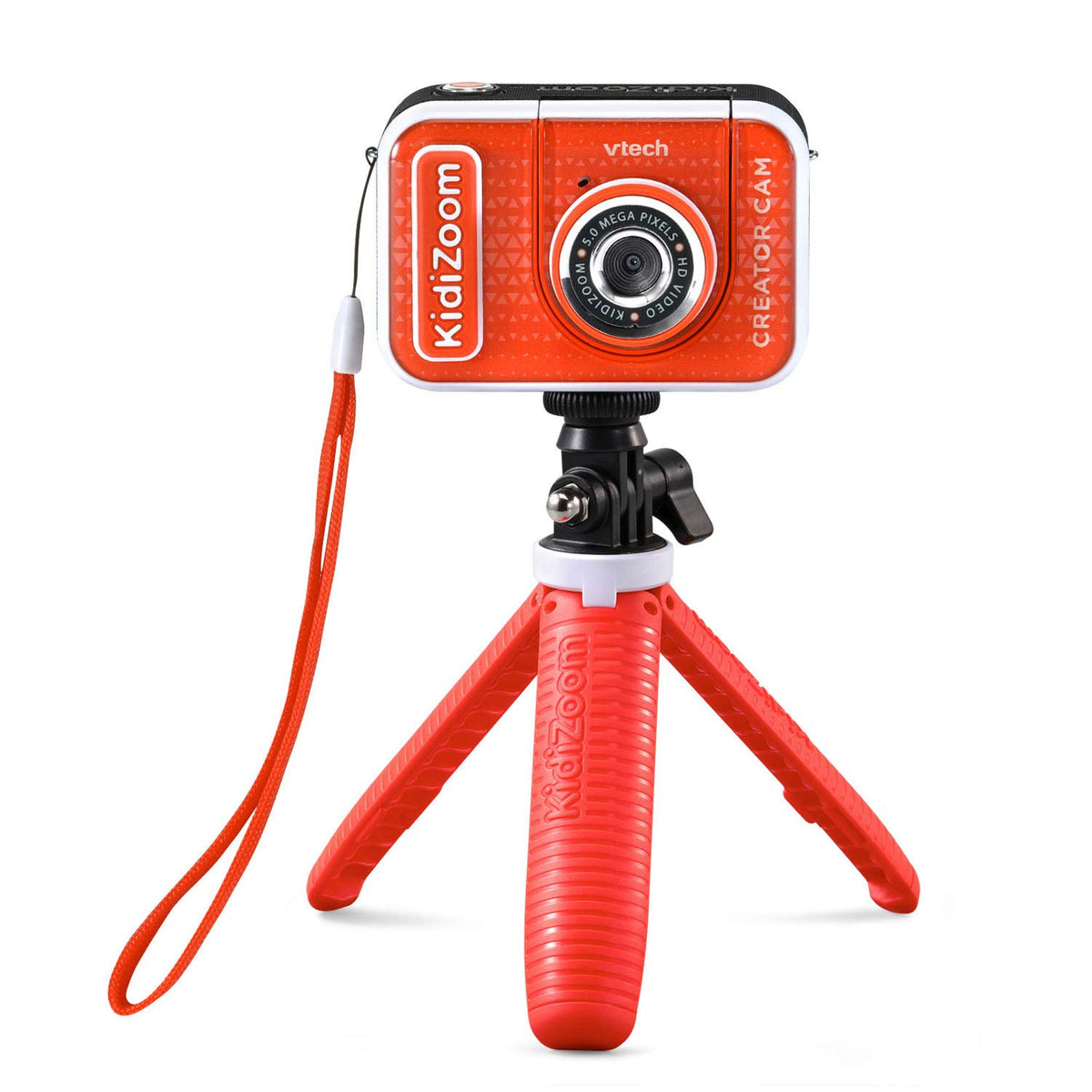 VTech KidiZoom Creator Cam Red held in hand for crisp home video capture