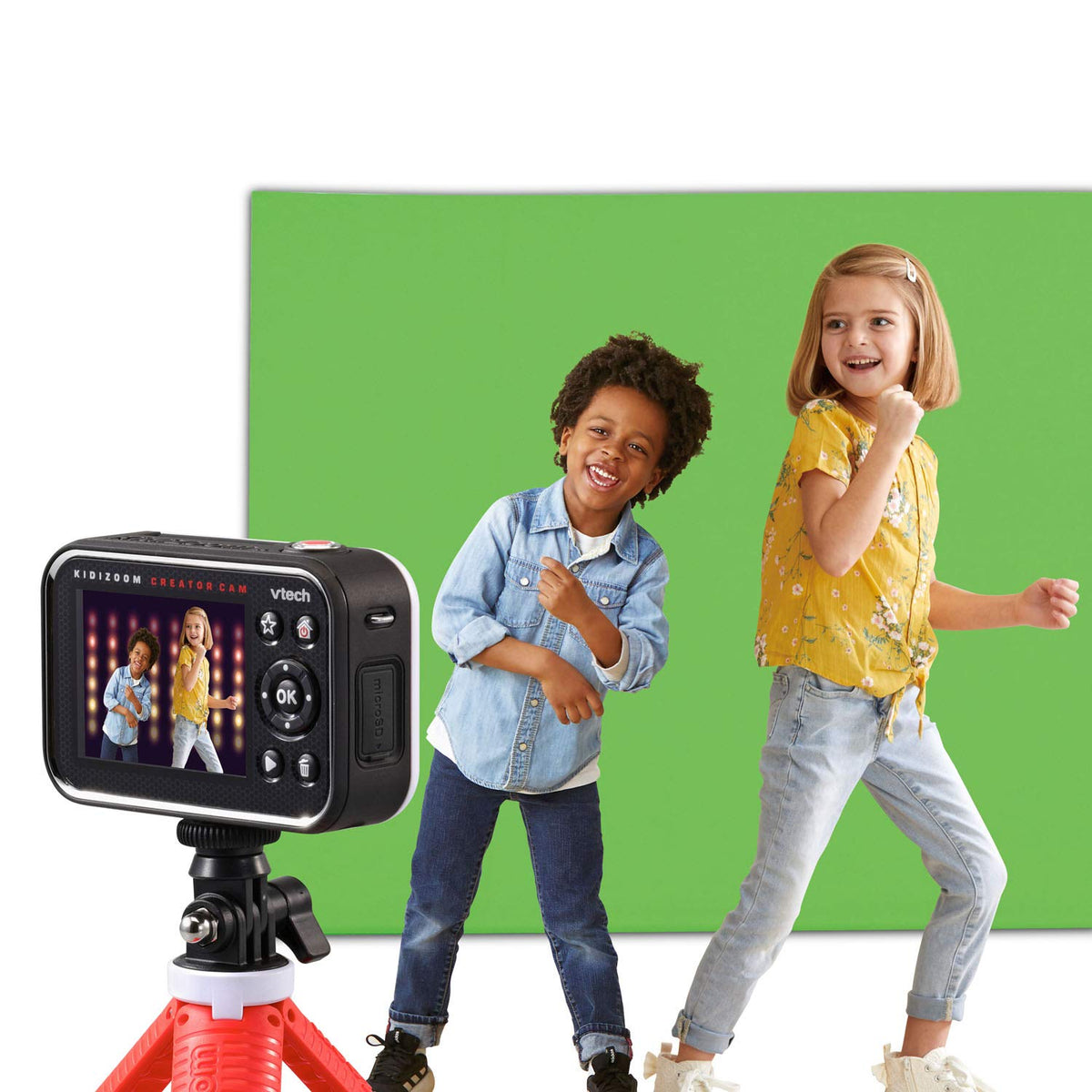VTech KidiZoom Creator Cam Red on-screen editing tools in use
