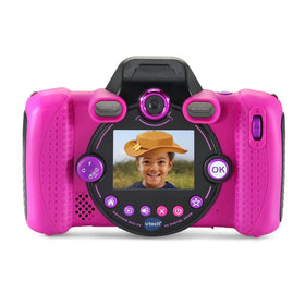 VTech KidiZoom Duo FX pink 8MP front camera for crisp selfies.