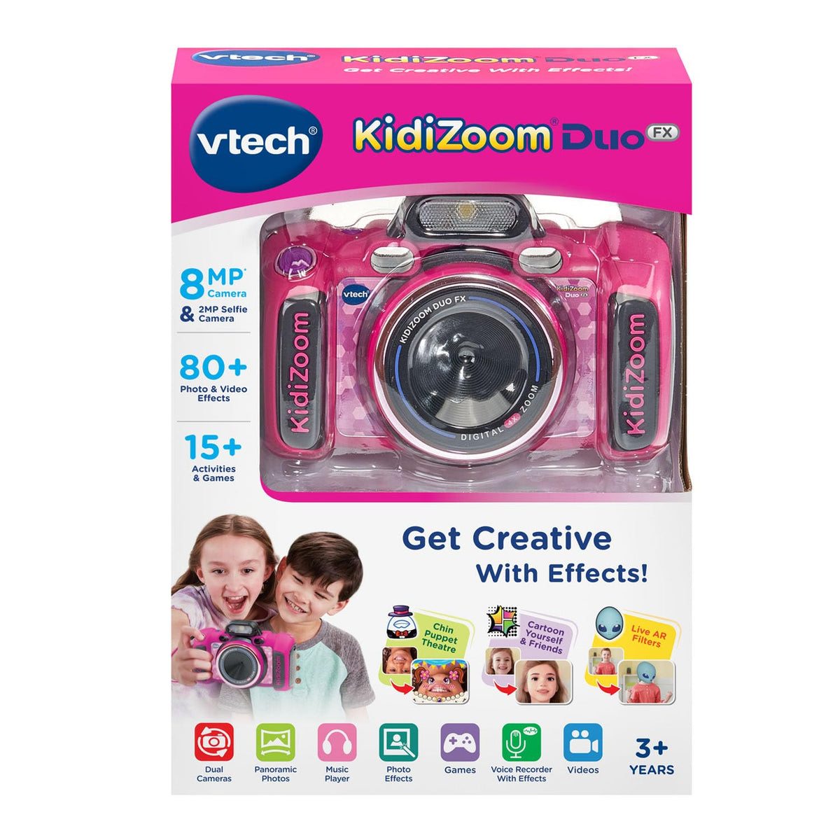 VTech KidiZoom Duo FX pink games pack highlighting playful learning.