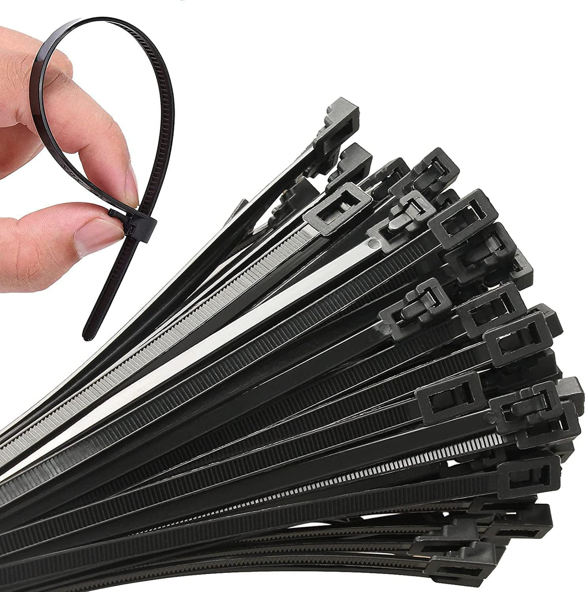 VTECHOLOGY 100pcs black nylon cable ties keep cords neat and secure for DIY projects.