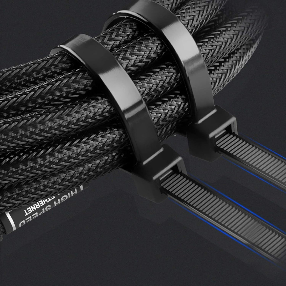 VTECHOLOGY self-locking cable ties fasten quickly and prevent snagging.