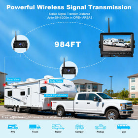 VTimes 7inch monitor setup image shows easy wireless installation you can do yourself.