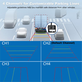 VTimes customizable parking lines help judge distances while reversing