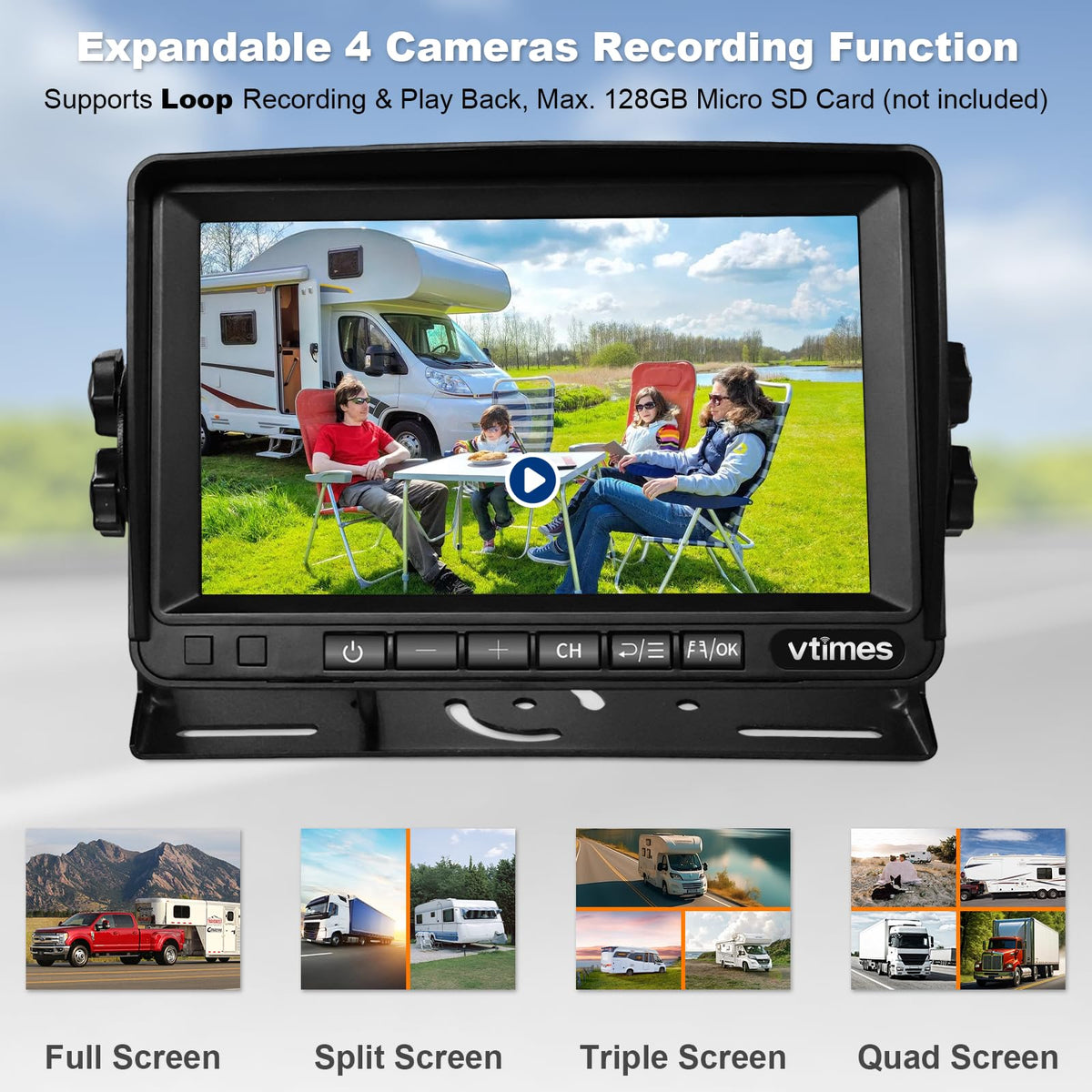 VTimes recording records footage to micro SD card for playback