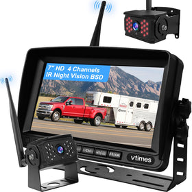 VTimes wireless backup camera with 7-inch monitor for clear truck and RV views