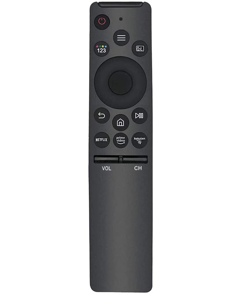 VTinvan Samsung remote front view highlighting ergonomic design for easy control.
