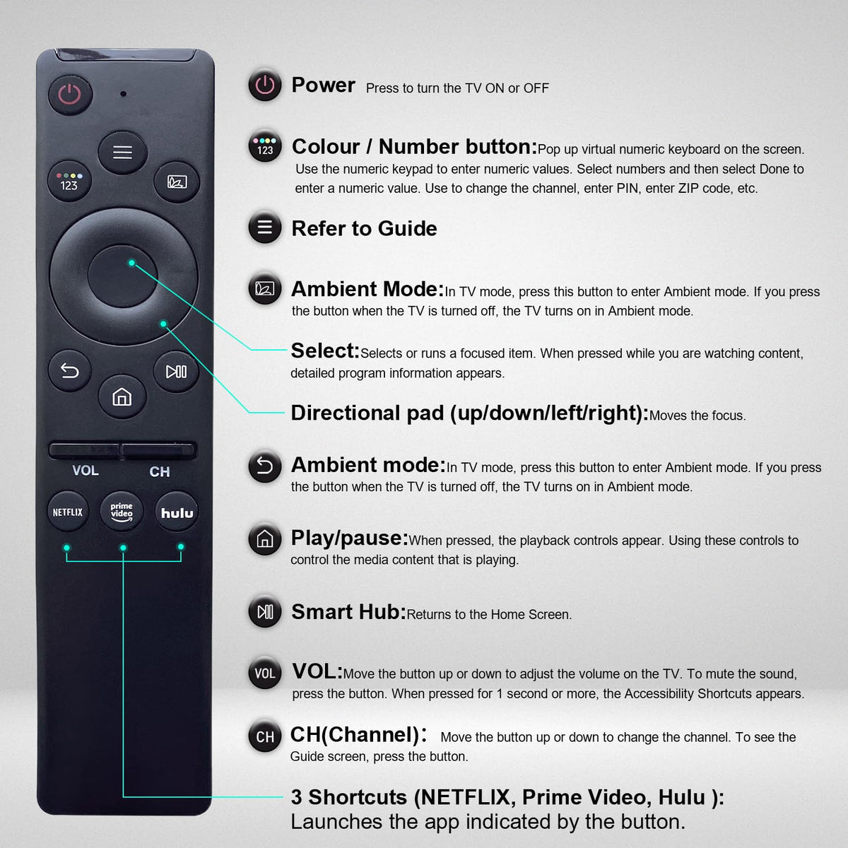 VTinvan Samsung remote pack durable build, designed for daily life.