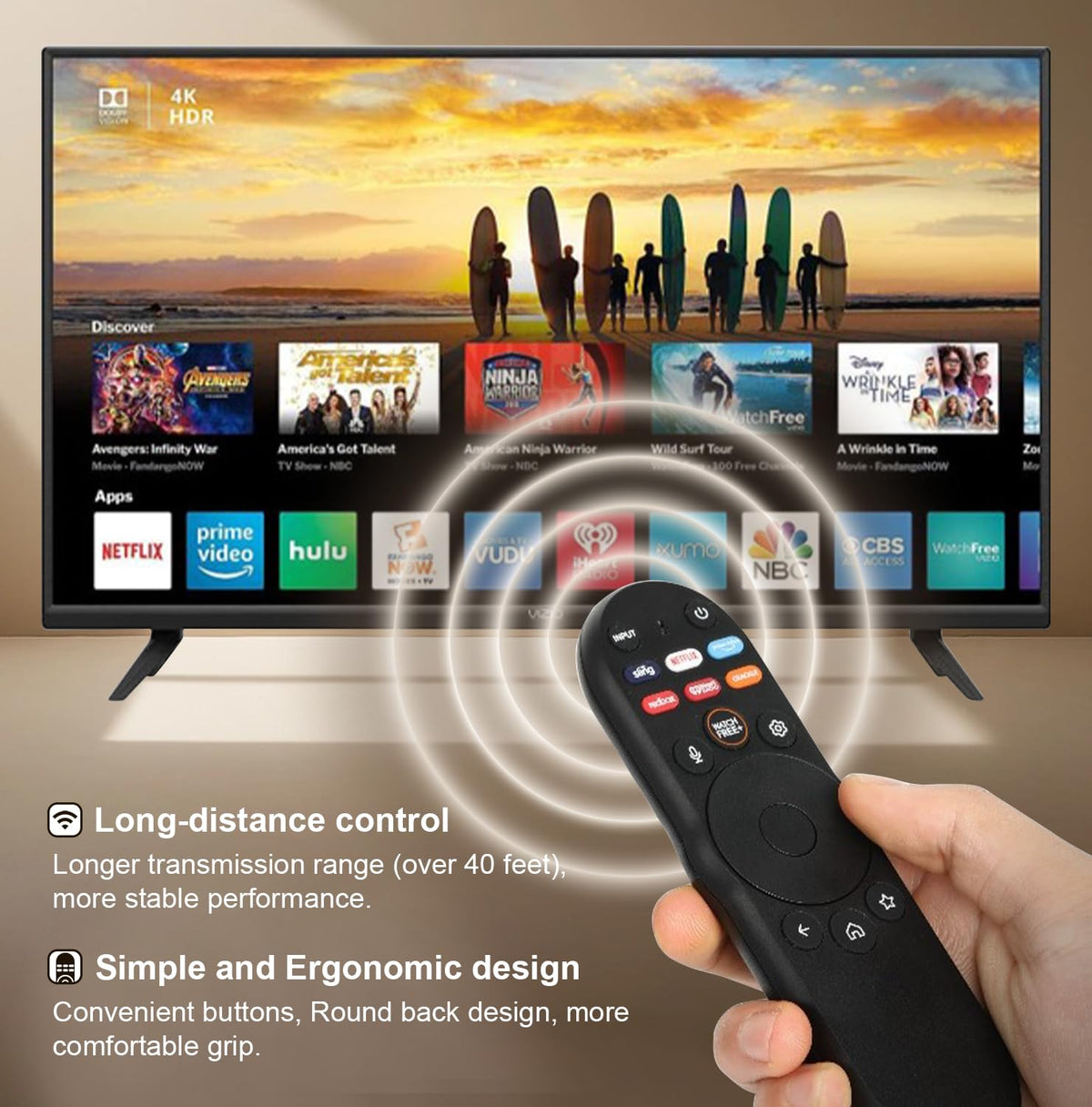 vtinvan XRT270 remote setup and pairing is quick on Vizio TVs.